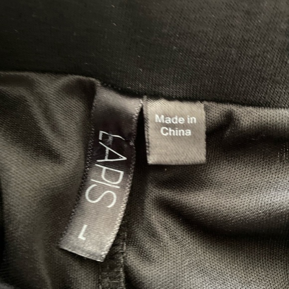 Lapis Black and White Midi A-Line Skirt with Pleats Size L - Picture 4 of 5